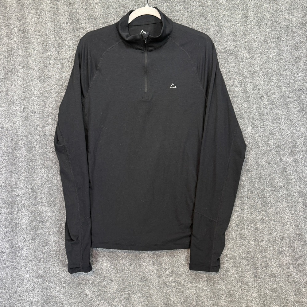 Paradox Shirt Mens Medium Black 1/4 Zip Pullover‎ Merino Wool Blend Performance